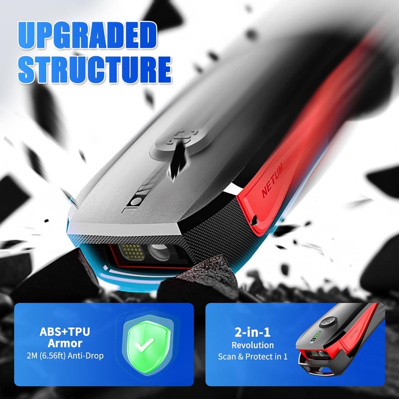 NETUM CS9501 Bluetooth QR Code Scanner– Upgraded Wireless Barcode Scanner with Zebra's Scan Engine, Portable 2D Code Reader for Inventory Management for Tablets, Android, iOS, PC and POS Systems - Image 3